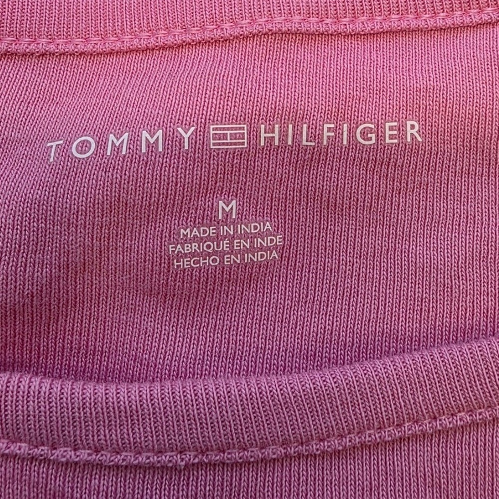 Tommy Hilfiger Pink Cotton Scoop Neck Short Sleeve Tee Shirt Womens Med Coastal - Picture 4 of 8
